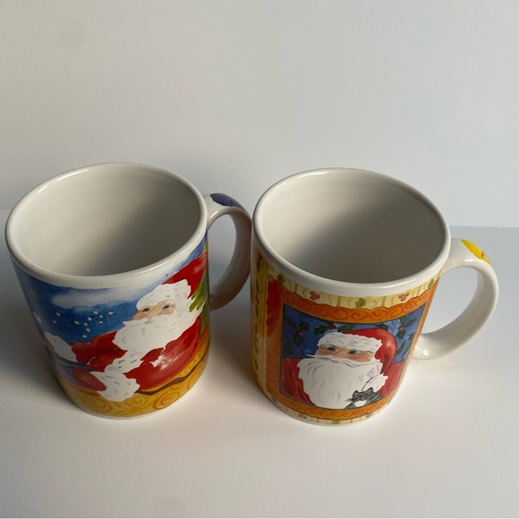 Cat Christmas Mugs Set Of 2 Santa Coffee Holiday Mug Cypress Point Trading Co - Picture 10 of 16